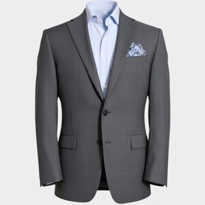 RALPH LAUREN Mens Blazer Sport Coat Two Button Jacket  46R Gray Wool Suit Jacket